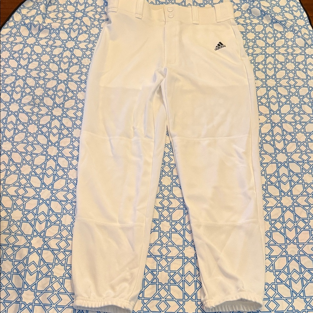 adidas White Kids Baseball Jogger Pants